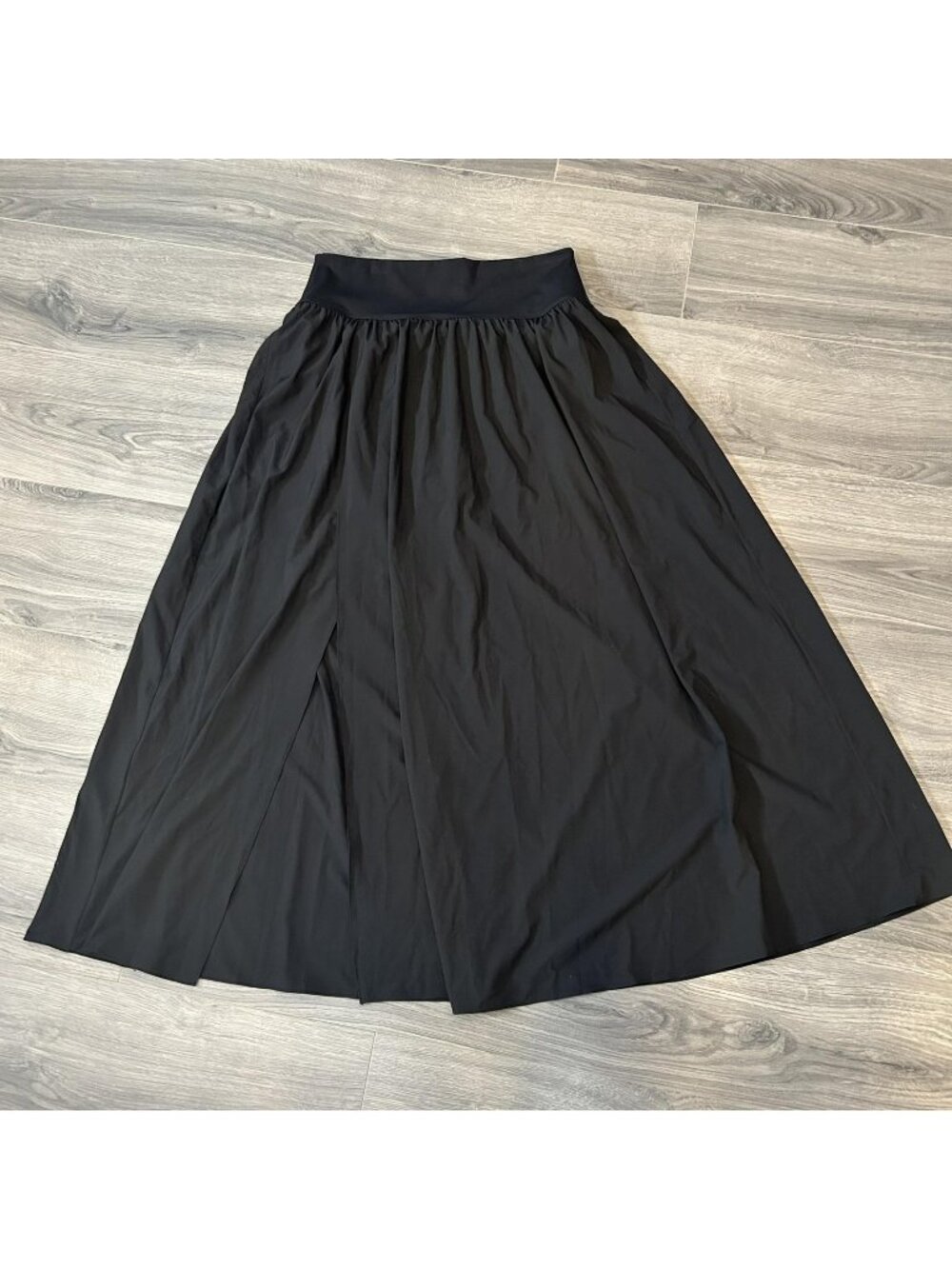 Halara Skort Womens L Black Maxi Breezeful Lined Pull On Elastic Waist NWT